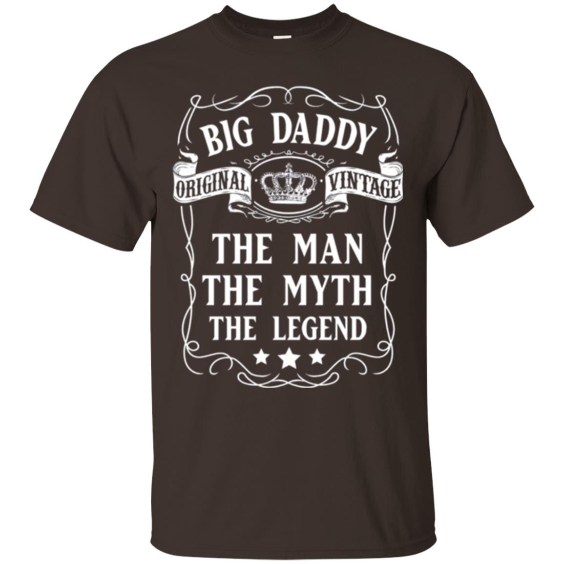 Big Daddy Original Vintage The Man Myth Legend Grandfather T-shirt Dark Chocolate