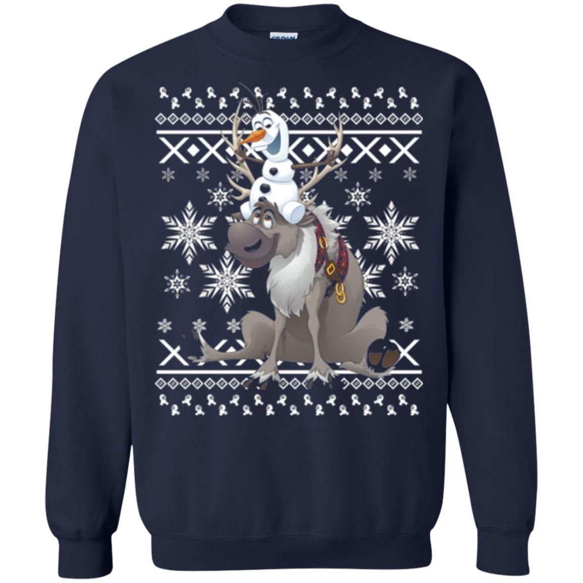 Film T-shirt Frozen Olaf Sven Riding Antler Navy