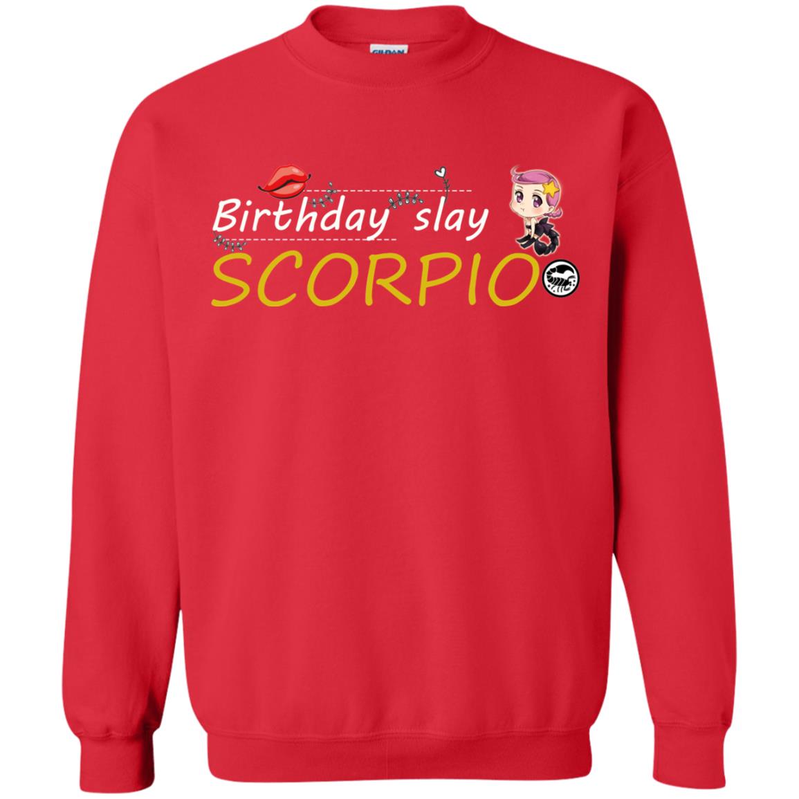 Cute Scorpio Girl Birthday Lip Slay T-shirt Red