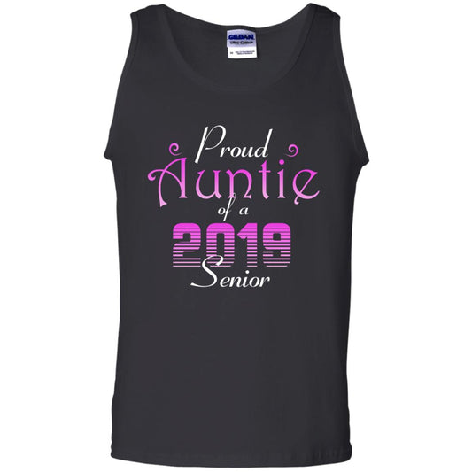 Proud Auntie Of 2019 Senior Aunt Shirt Black