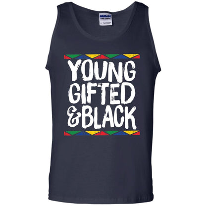 African Pride History Heritage T-shirt Young Gifted And Black Navy