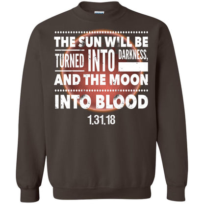 Blood Moon Total Lunar Eclipse T-shirt The Sun Will Be Turned Into Darkness Dark Chocolate