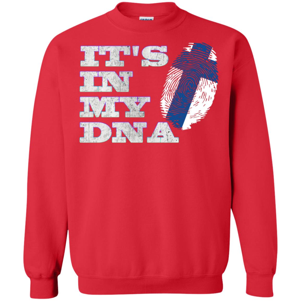 It's In My Dna Finnish Finland Flag Shirt Red