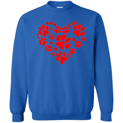 Dog Lover T-shirt Dog Paw Heart Valentine T-shirt Royal