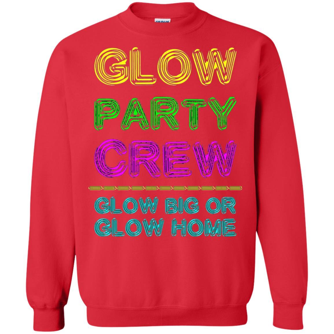 Funny Party T-shirt Glow Party Crew Red
