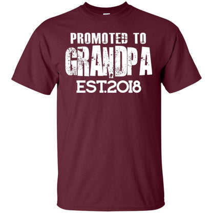 Papa T-shirt Promoted To Grandpa Est 2018 T-shirt Maroon