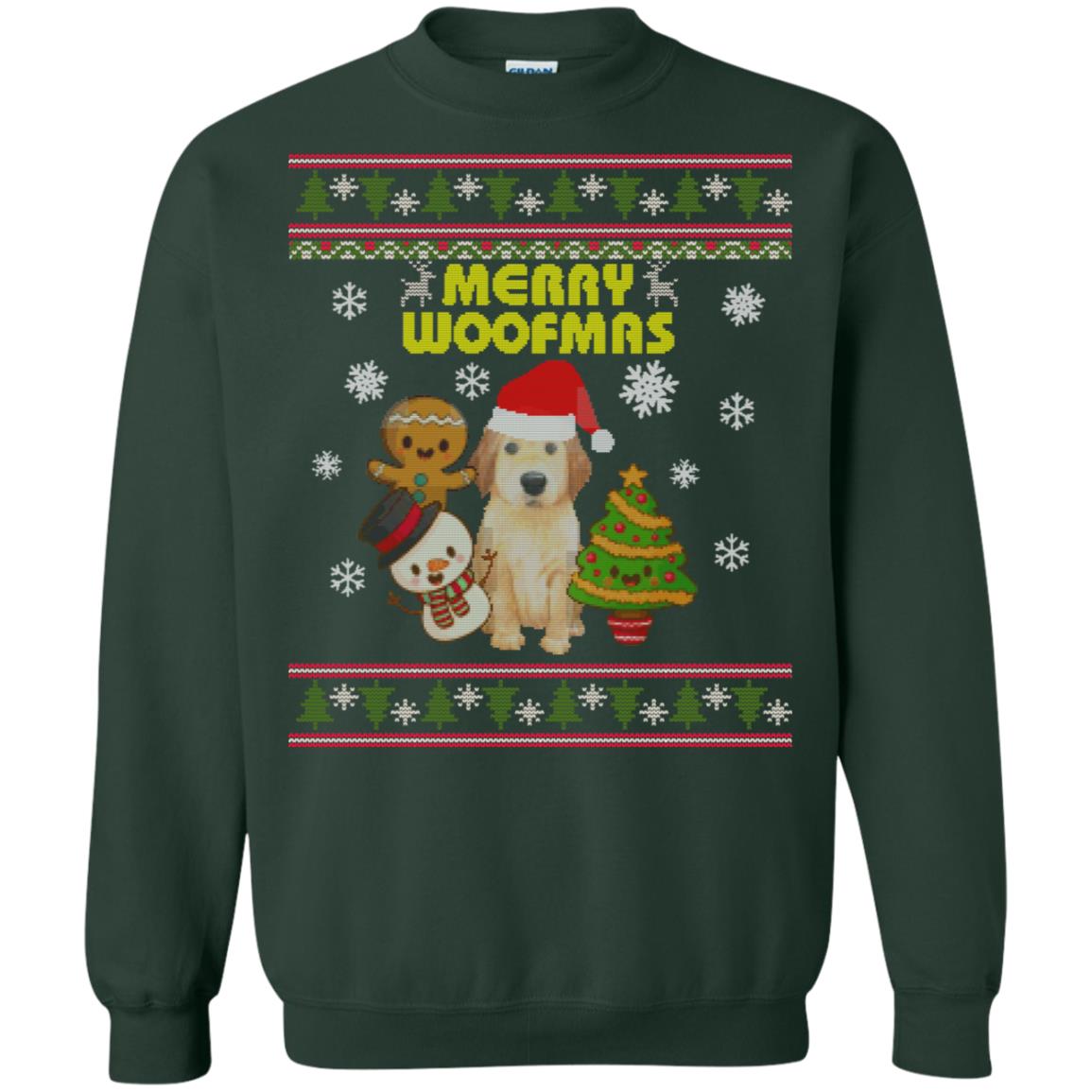 Merry Woofmas Dogs Lovers X-mas 2018 Gift Shirt Forest Green
