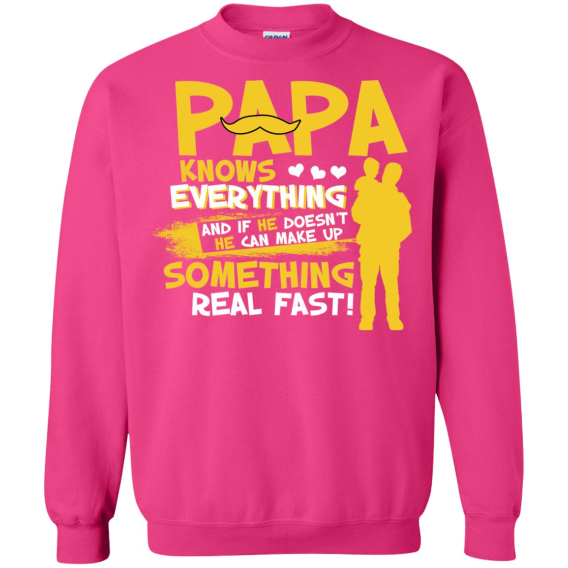 Papa Knows Everything And If He Doesn't He Can Make Up Something Real Fast Shirt Heliconia