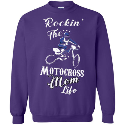 Rocking The Motocross Mom Life Mommy T-shirt Purple