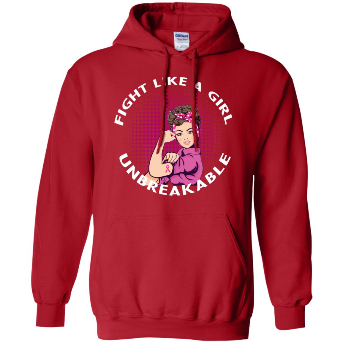 Fight Like A Girl Unbreakable Breast Awareness Shirt Red