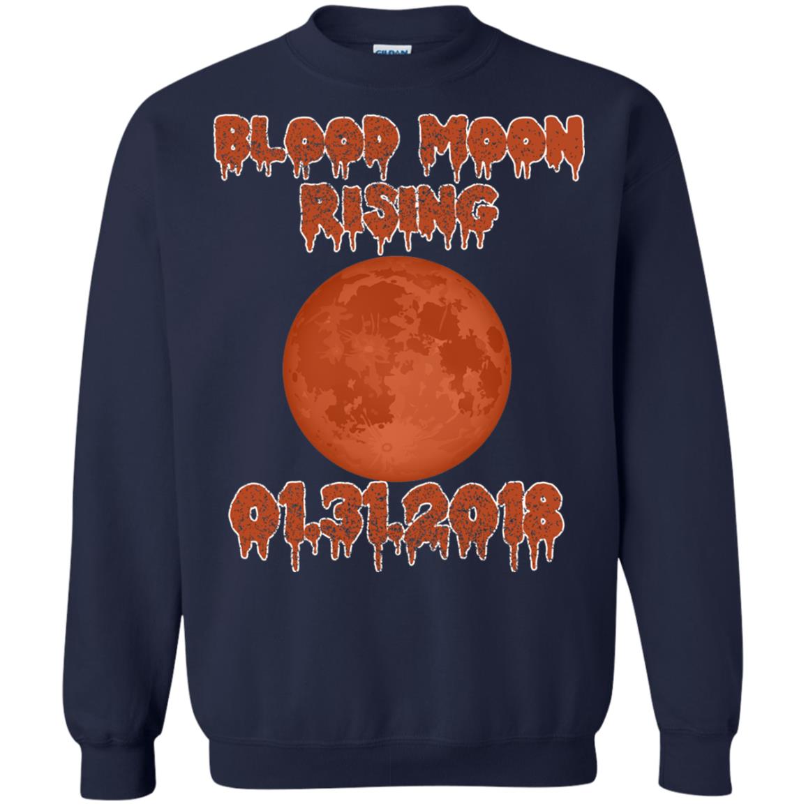 Blood Moon Rising Total Lunar Eclipse T-shirt Funny Lunar Eclipse Navy