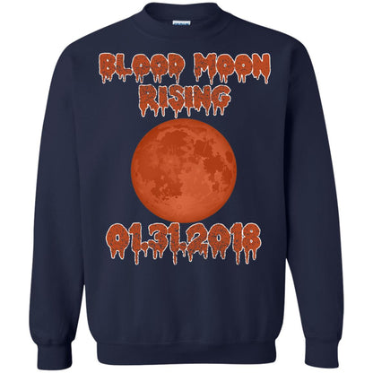 Blood Moon Rising Total Lunar Eclipse T-shirt Funny Lunar Eclipse Navy