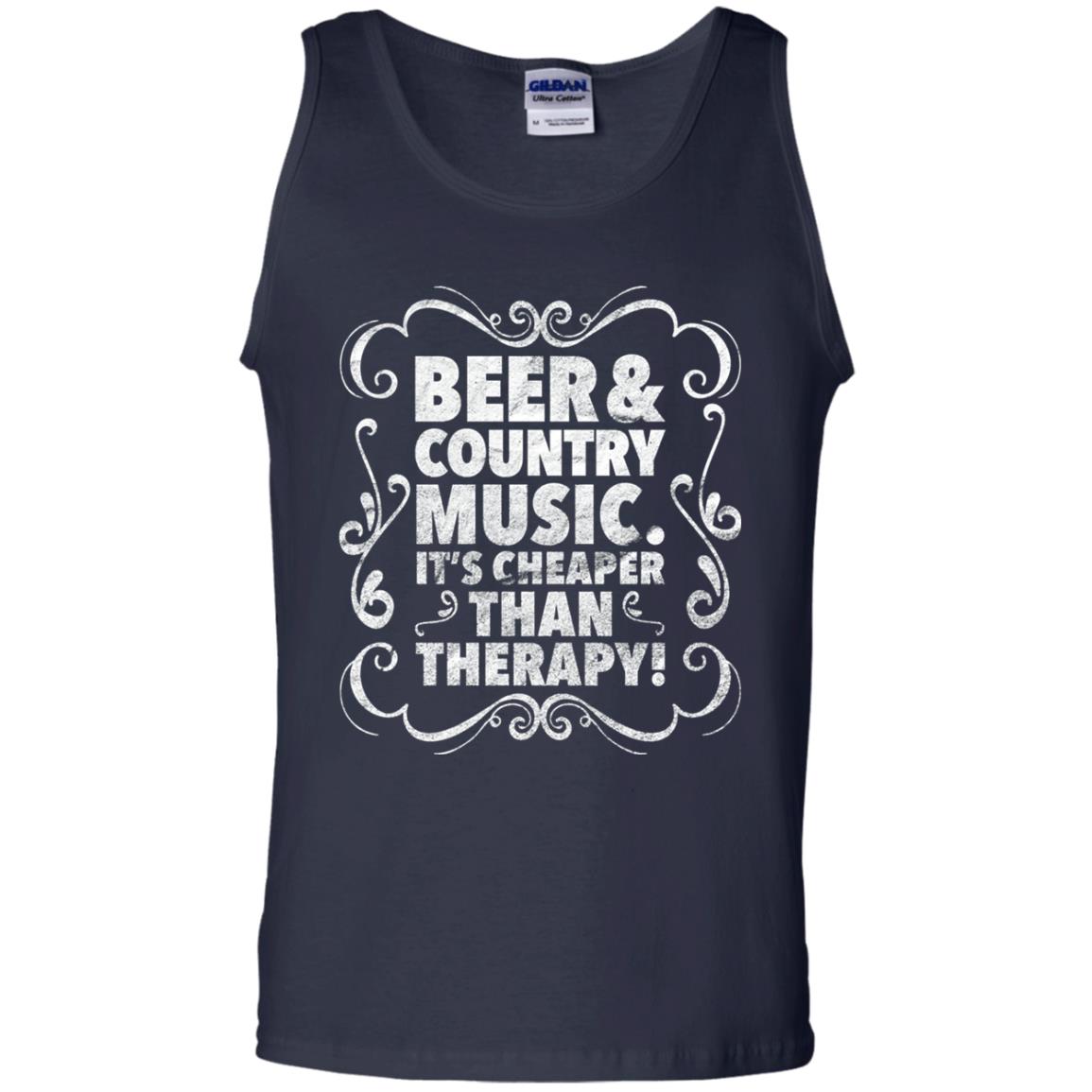 Beer Andcountry Music Its Cheaper Than Therapy Shirt Navy
