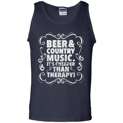 Beer Andcountry Music Its Cheaper Than Therapy Shirt Navy