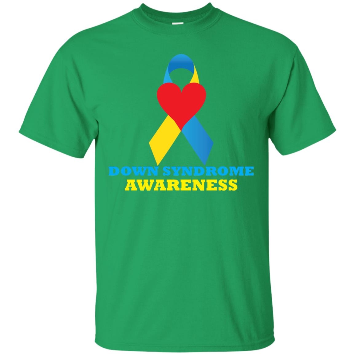 Yellow And Blue Ribbon Down Syndrome Awareness T-shirt Irish Green