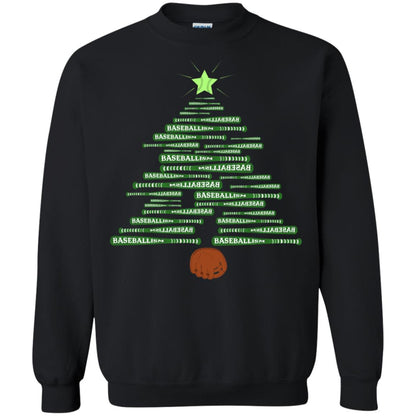 Baseballism Christmas Tree Gift Shirt Black