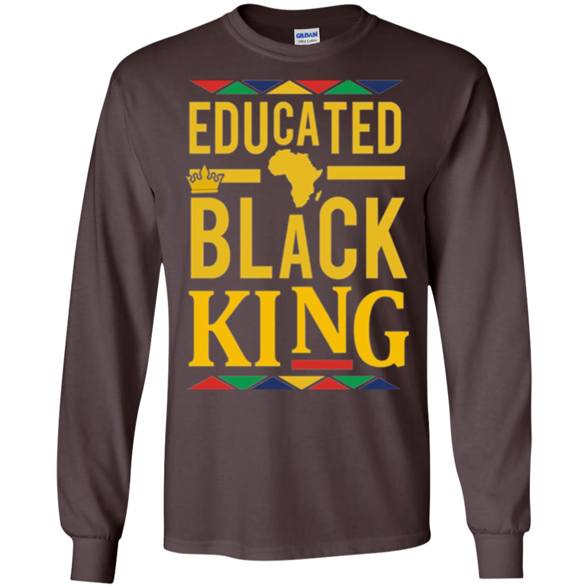 African Dna Pride T-shirt Dashiki Educated Black King Dark Chocolate