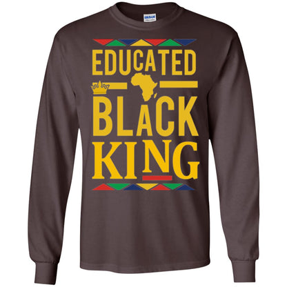 African Dna Pride T-shirt Dashiki Educated Black King Dark Chocolate