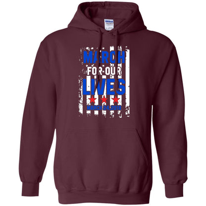 March For Our Lives With American Flag Gun Control T-shirt Maroon