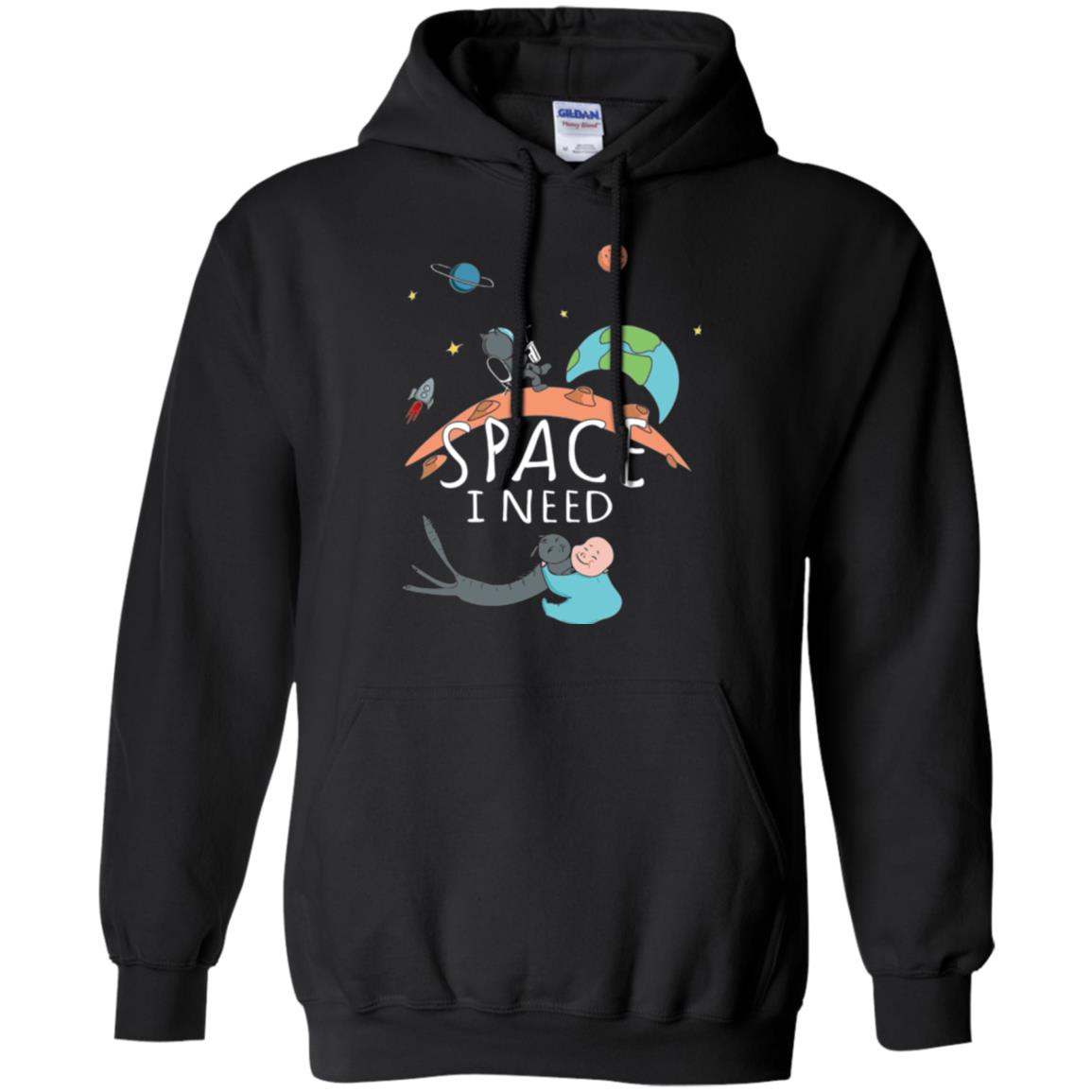 Funny Astronaut Universe Pun T-shirt I Need Space Black