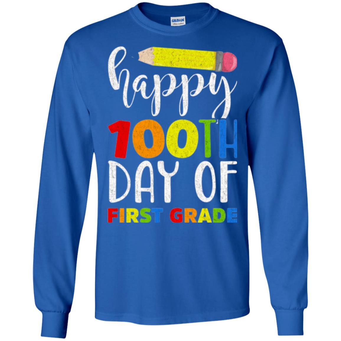 Children T-shirt Happy 100th Day Of First Grade Royal