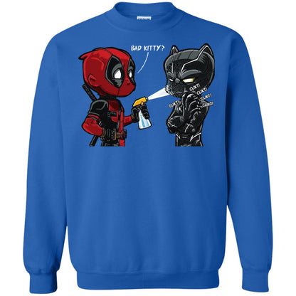 Deadpool Black Panther Bad Kitty Film Lover T-shirt Royal