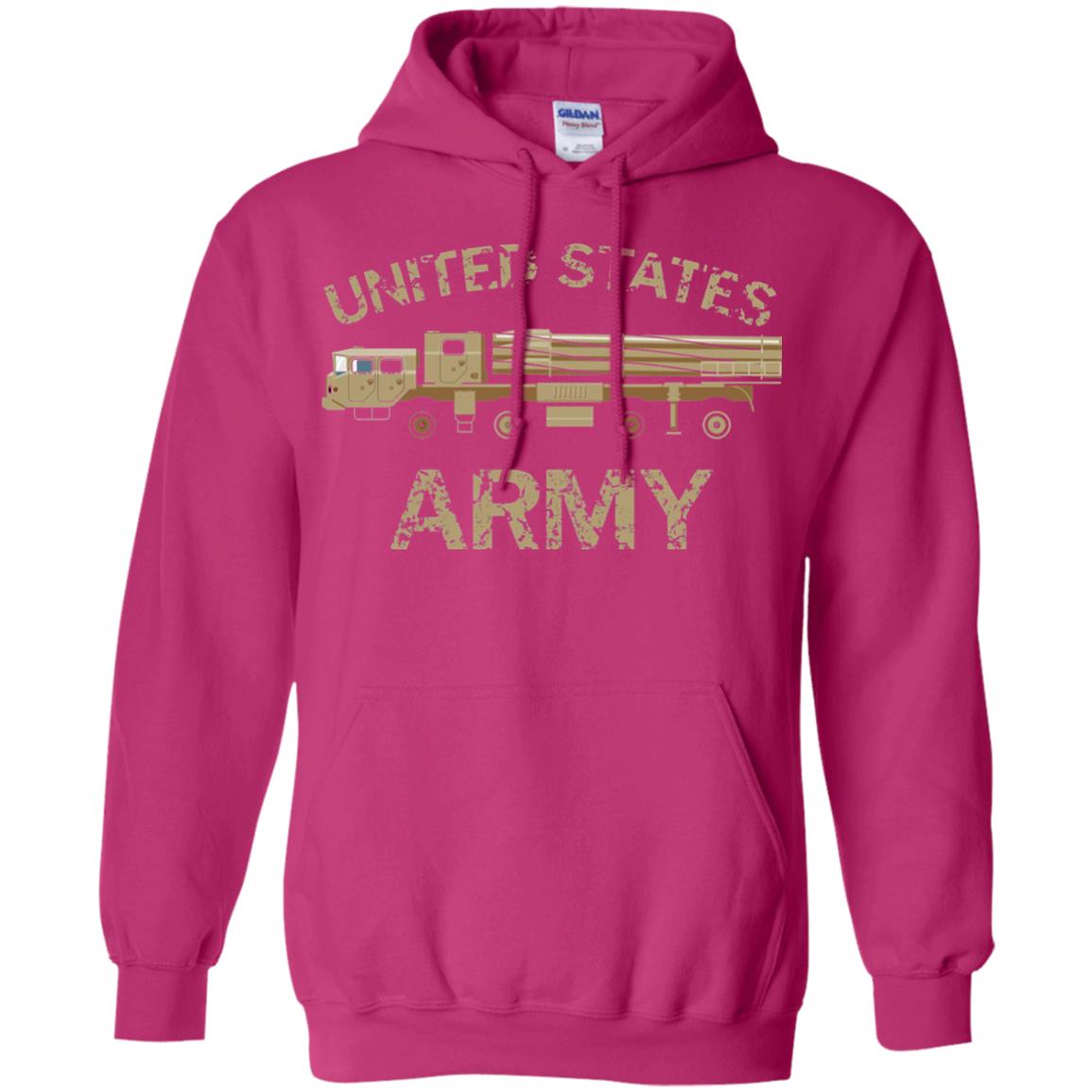 United States Army Missile Truck Vehicle Grunge T-shirt Heliconia