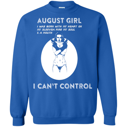 August Girl I Was Born With My Heart T-shirt Royal