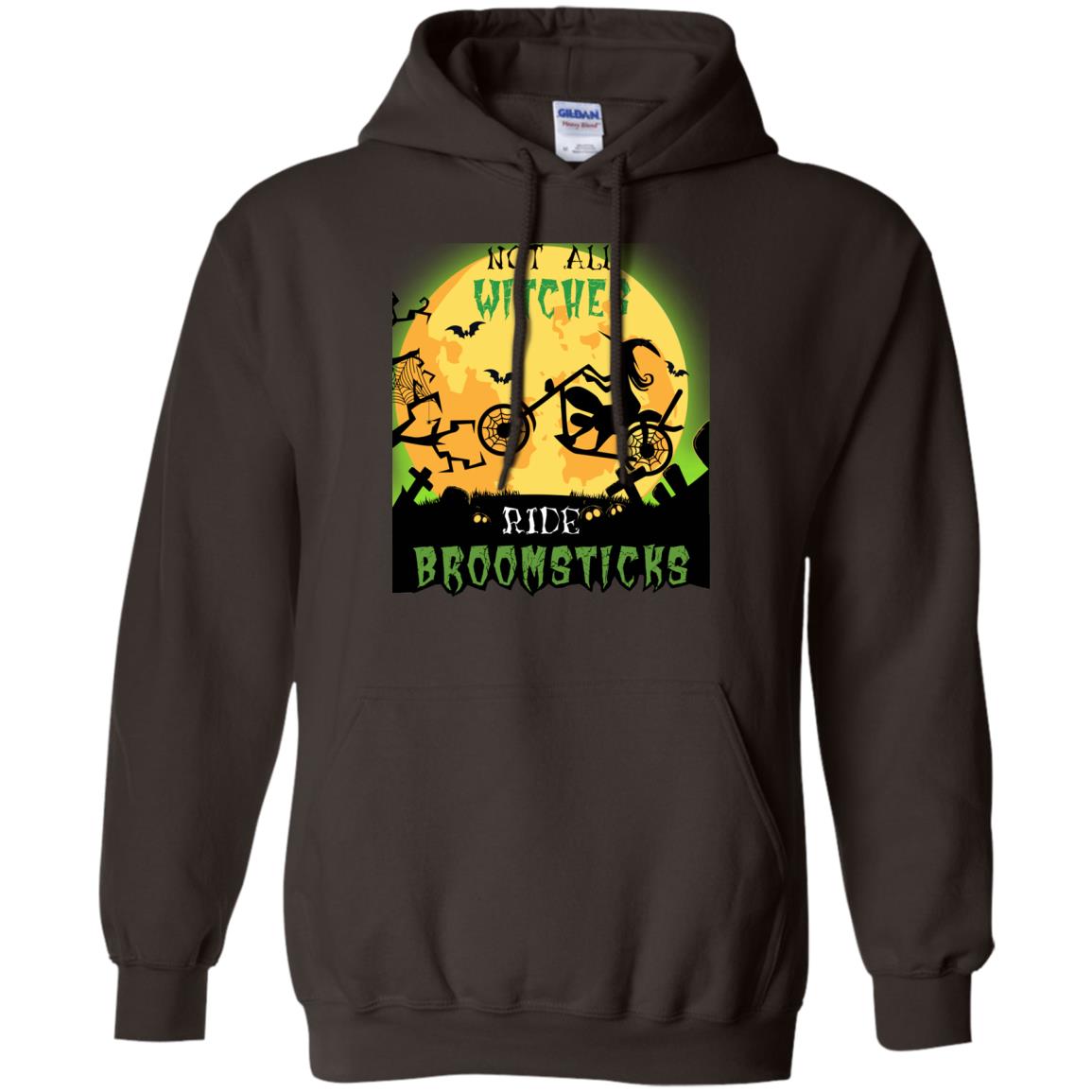 Not All Witches Ride Broomsticks Witches Ride A Motorcycle Funny Halloween Shirt Dark Chocolate