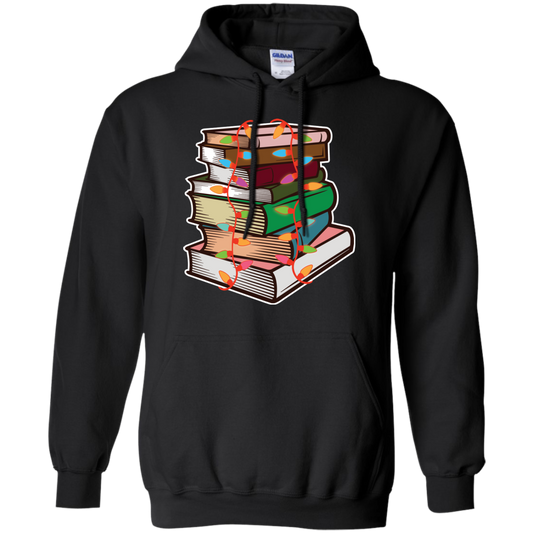 Fairy Lights Christmas Gift T-shirt Book Lover Black