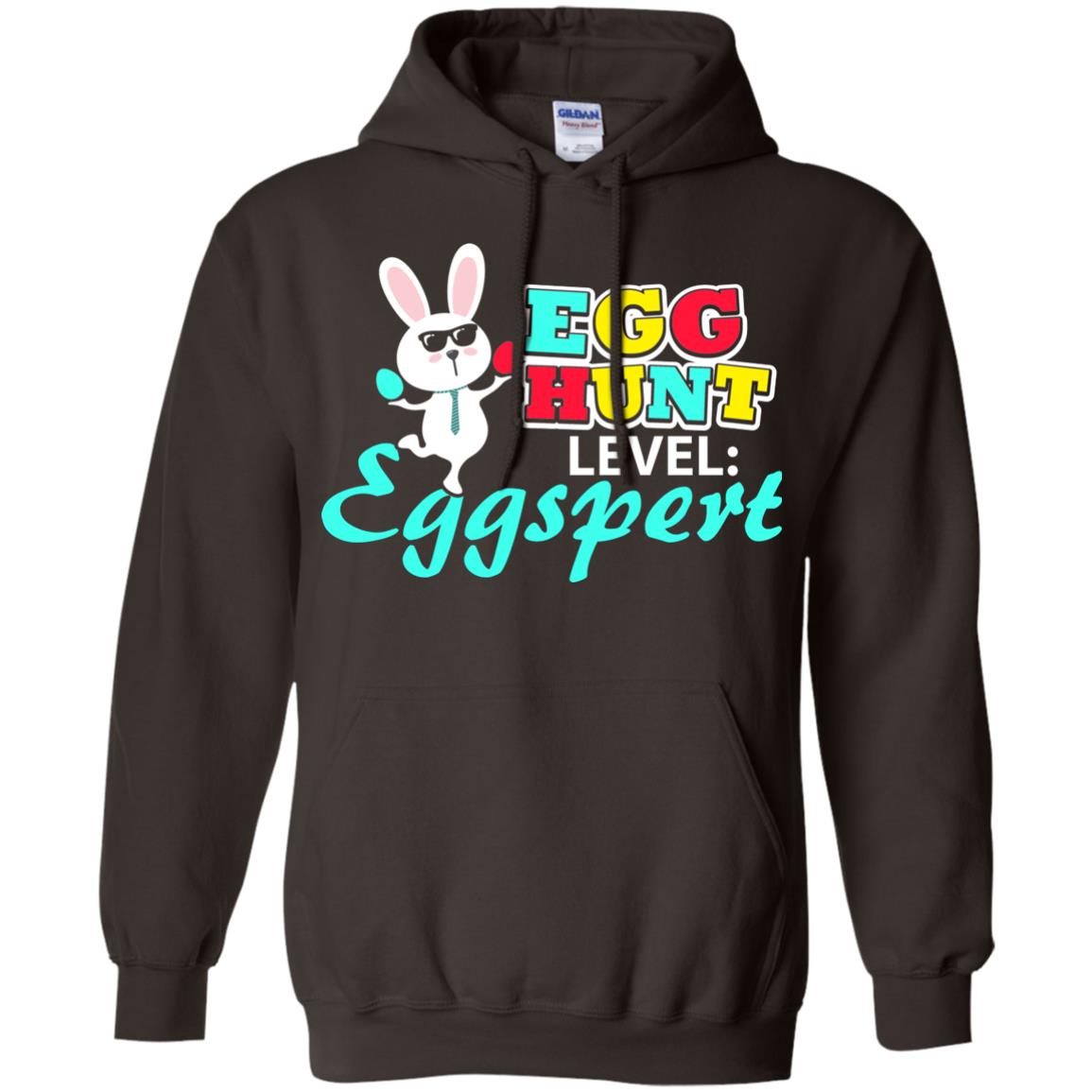 Egg Hunt Level Eggspert Easter Holiday T-shirt Dark Chocolate