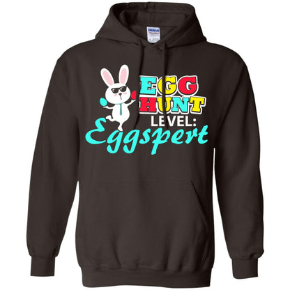 Egg Hunt Level Eggspert Easter Holiday T-shirt Dark Chocolate
