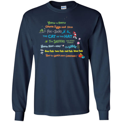 Dr. Seuss Book Title National Wear Red Day T-shirt Navy