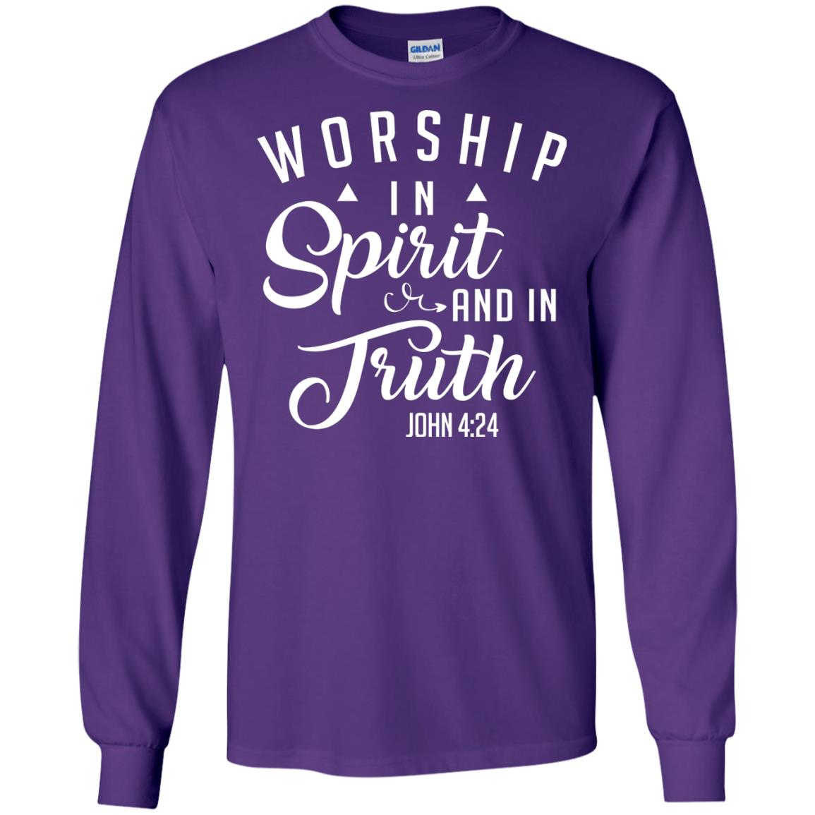 Christian T-shirt Worship In Spirit And In Truth Purple