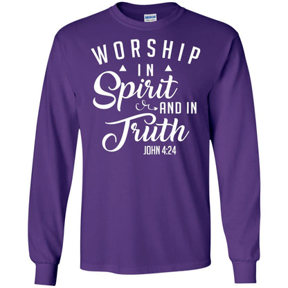 Christian T-shirt Worship In Spirit And In Truth Purple