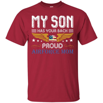 My Son Has Your Back Airforce Mom Shirt Cardinal