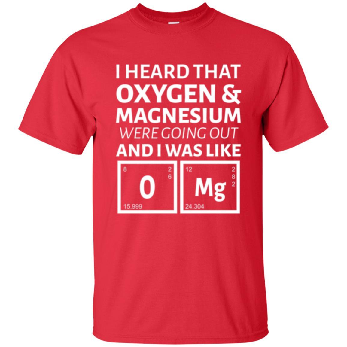 Science T-shirt I Heard That Oxygen And Magnesium Were Going Out Red