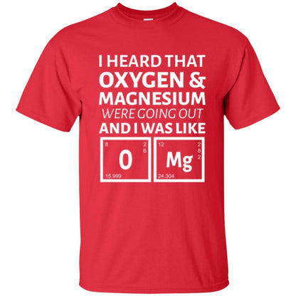 Science T-shirt I Heard That Oxygen And Magnesium Were Going Out Red