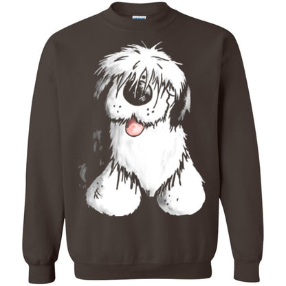 Dog Lover T-shirt Happy Old English Sheepdog Dark Chocolate