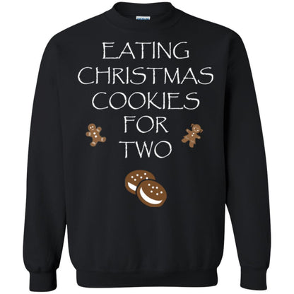 Christmas T-shirt Eating Christmas Cookies For Two Black