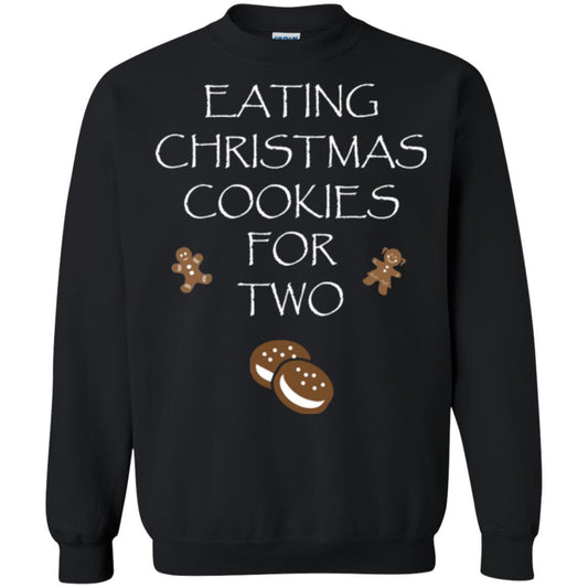Christmas T-shirt Eating Christmas Cookies For Two Black