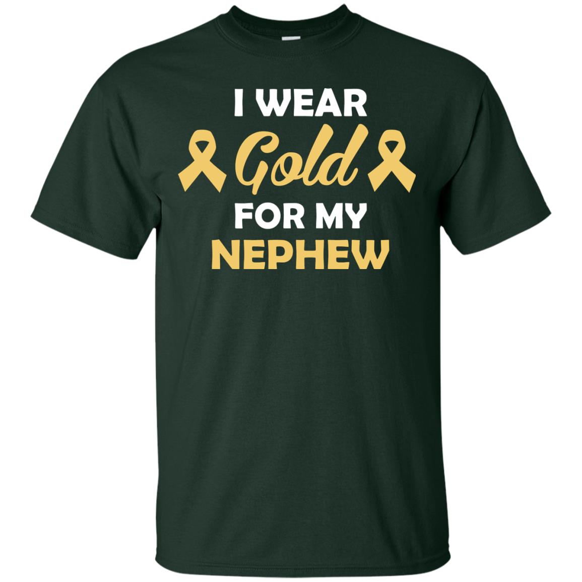 I Wear Gold For My Nephew Childhood Cancer Awareness Shirt Forest