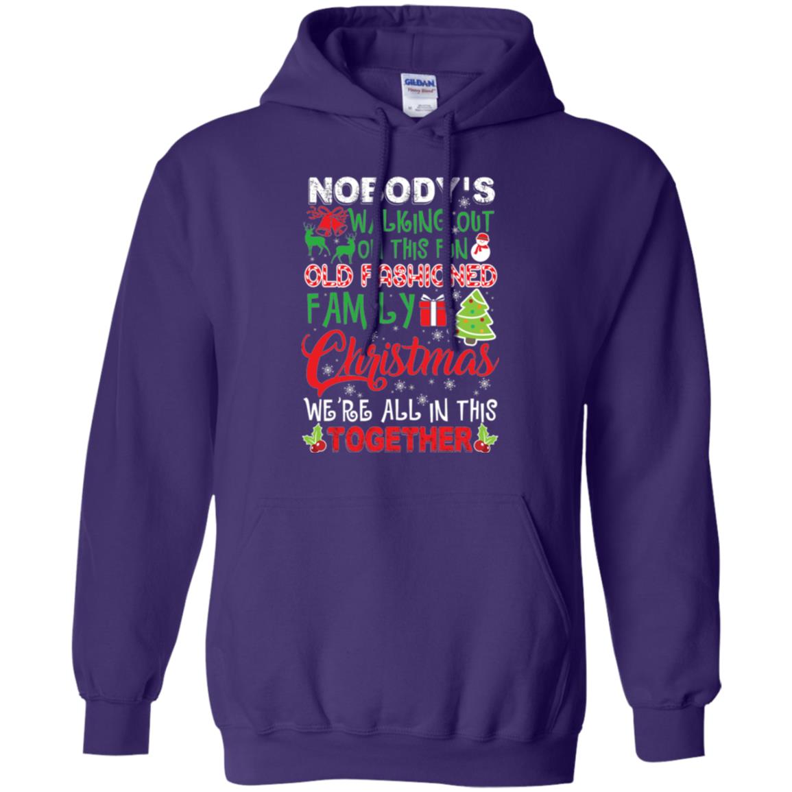 Christmas T-shirt We_re All In This Together Purple