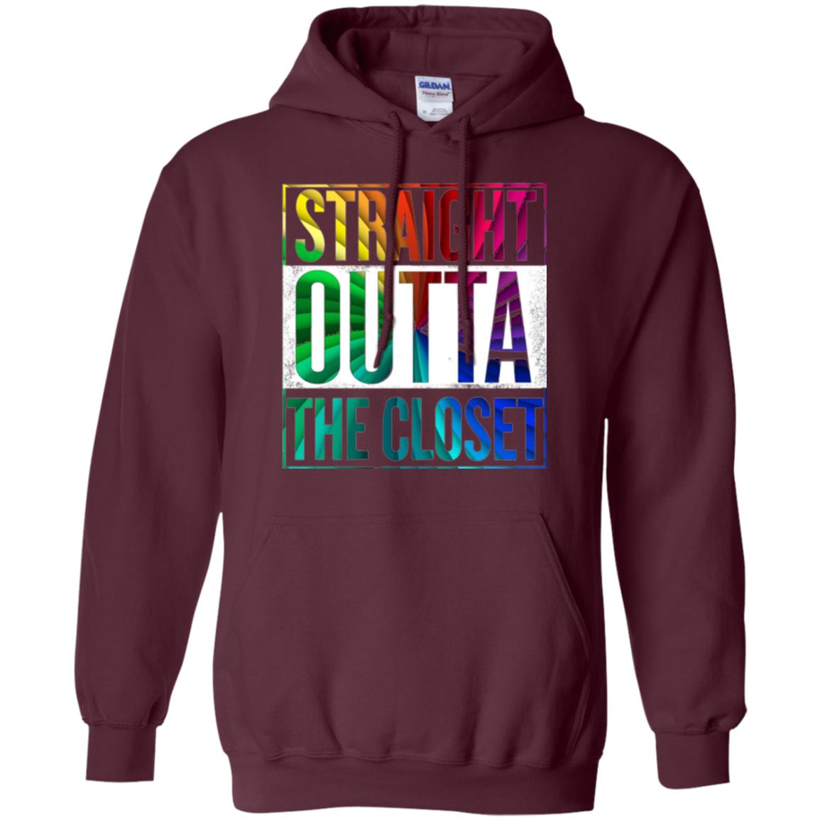 Gay Pride Lgbt T-shirt Straight Outta The Closet Maroon