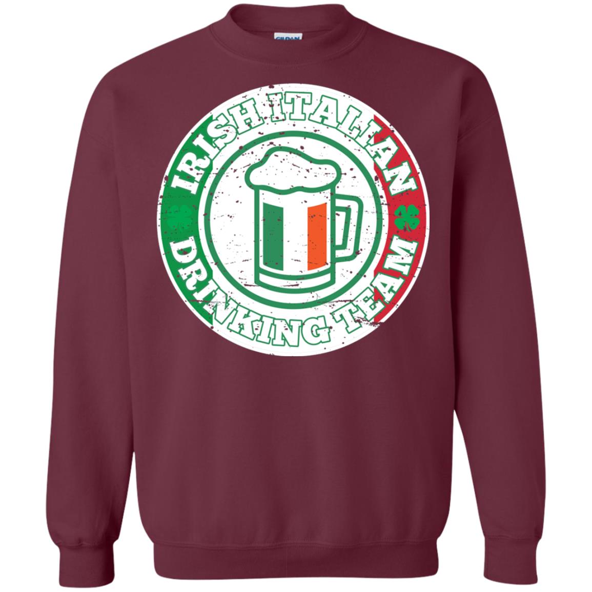 Irish Italian Drinking Team Italy Flag St Patrick_s Day T-shirt Maroon