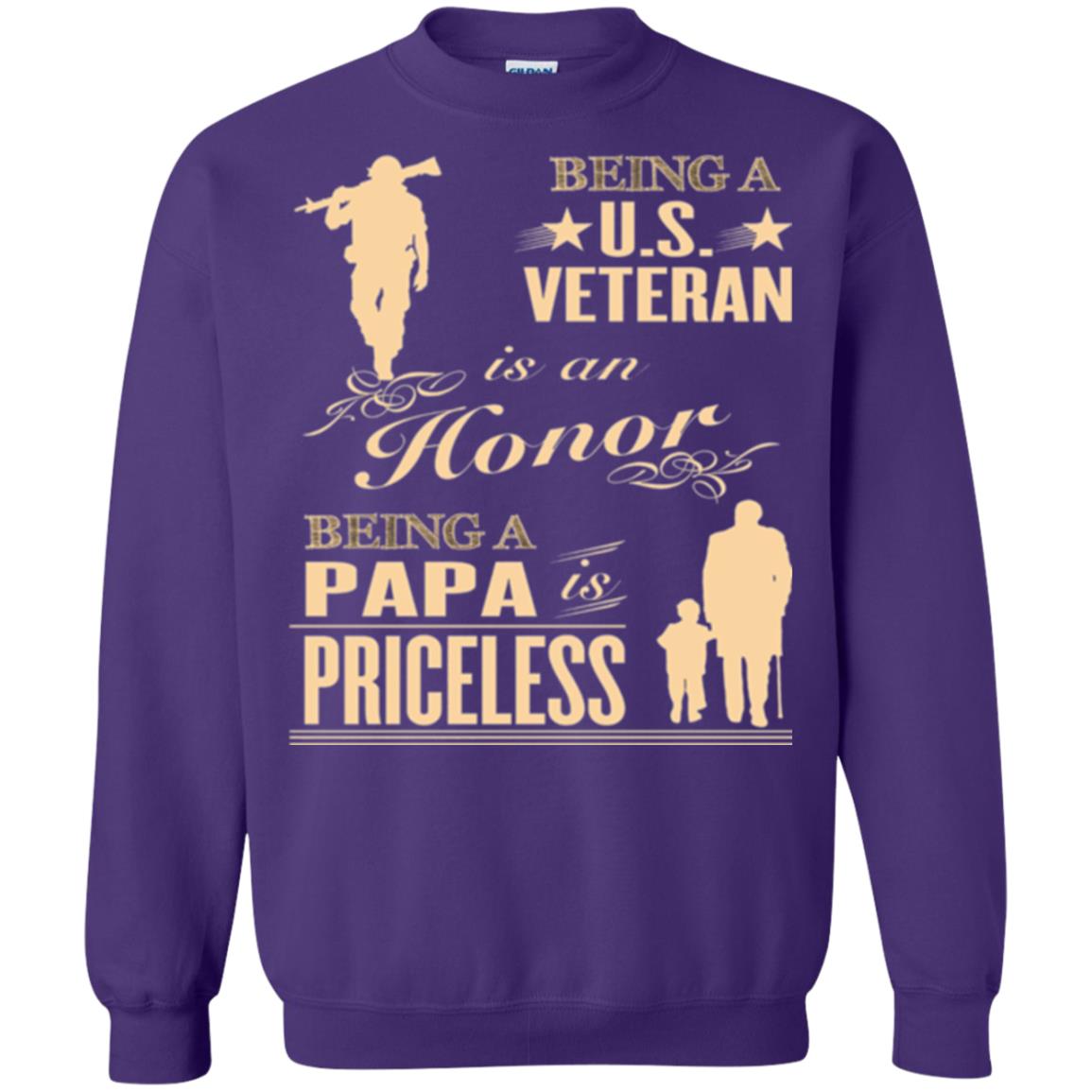 Papa T-shirt Being A U.s Veteran Purple