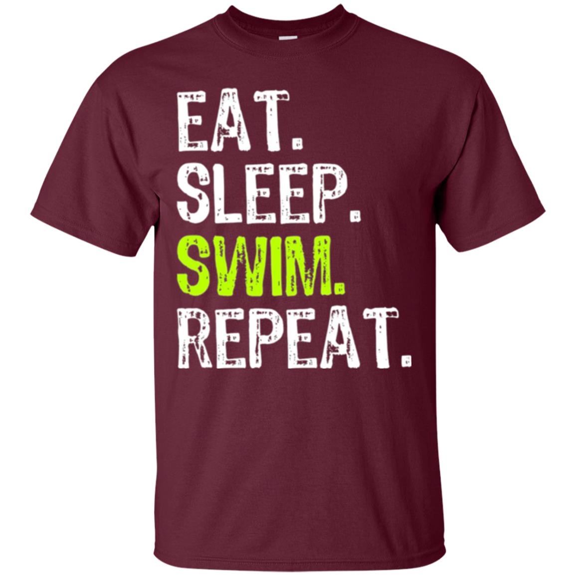 Swim Lovers T-shirt Eat Sleep Swim Repeat Maroon