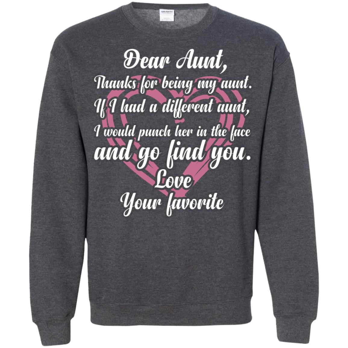 Dear Aunt Thank For Being My Aunt Family T-shirt Dark Heather