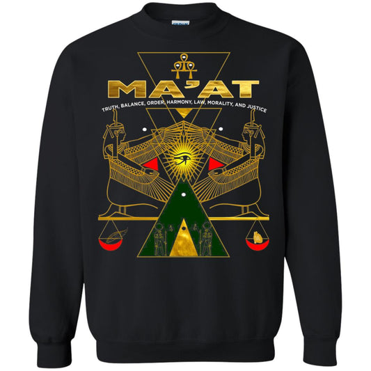 Sacred Kemetic Geometry Goddess Maat T-shirt Black