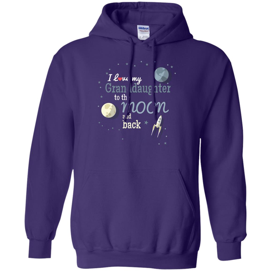 I Love My Granddaughter To The Moon And Back Grandparents Shirt Purple